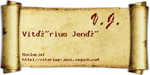 Vitárius Jenő névjegykártya