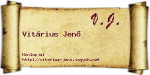 Vitárius Jenő névjegykártya